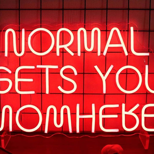Fun Bright Red Normal Gets You Nowhere LED Night Light Room Decor