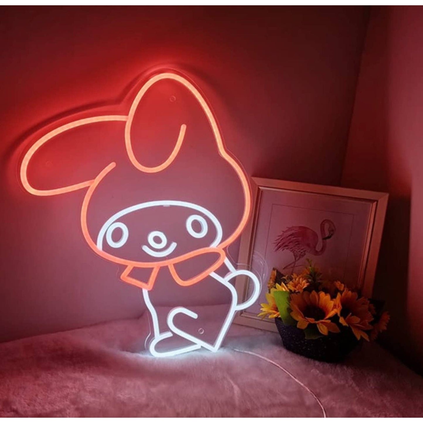 Adorable My Melody Bunny Rabbit Sanrio LED Light Japan Anime Room Wall Decor