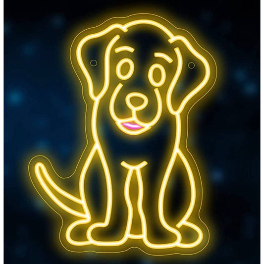 Fun Bright Golden Puppy Dog LED Night Light Room Wall Decoration