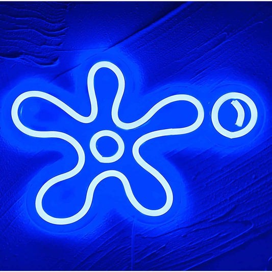 Fun Bright Blue Single SpongeBob SquarePants Flower & Bubble LED Night Light Dec