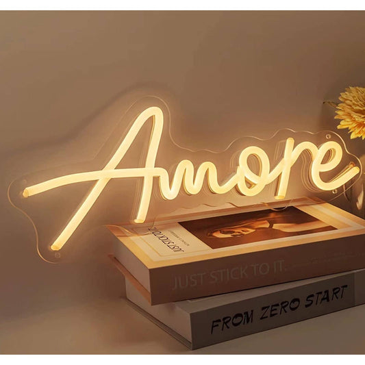 Lovely Bright Cool White “Amore” LED Love Night Light Room Wall Decoration