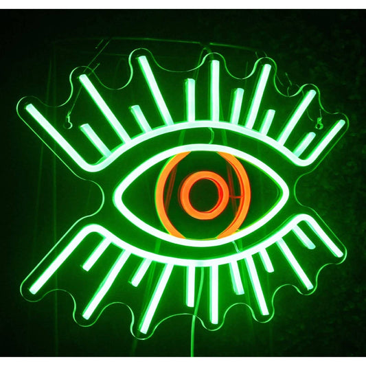 Bright Green / Red All Seeing Eye LED Night Light Room Wall Art Decoration