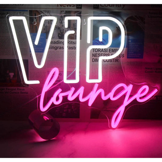 Lovely Bright Pink/White VIP Lounge LED Night Light Party Room Wall Decor