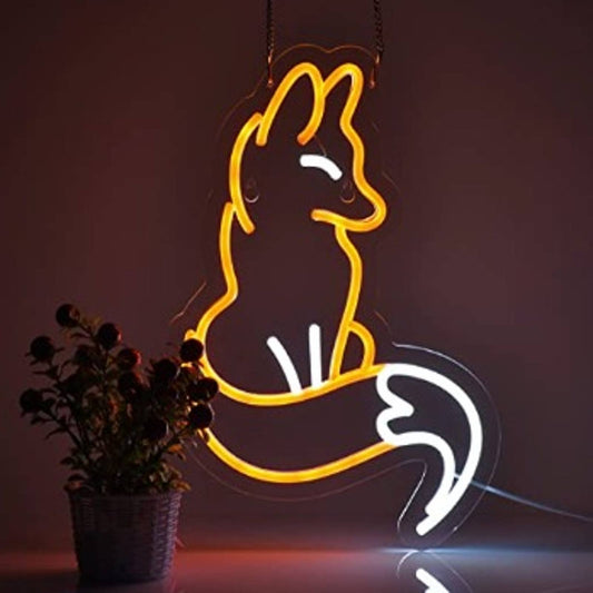 Cute Vivid Bright Sly Fox LED Night Light Room Wall Decoration