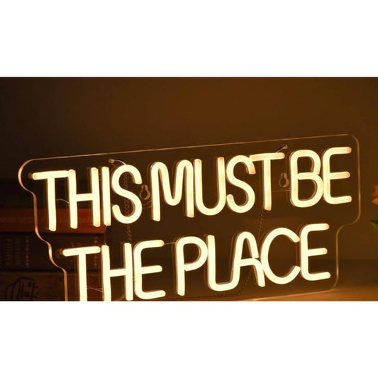 Fun Vivid Warm White “This Must Be The Place” LED Night Light Room Wall Decor