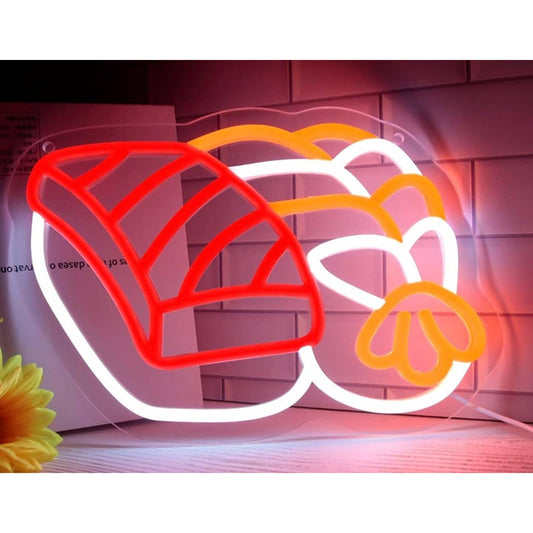 Tasty Bright Plumb Sushi LED Night Light Japanese Restaurant Wall Food Decor