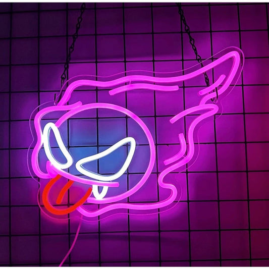 Fun Bright Pink Gastly Ghost Pokemon LED Night Light Game Room Decoration