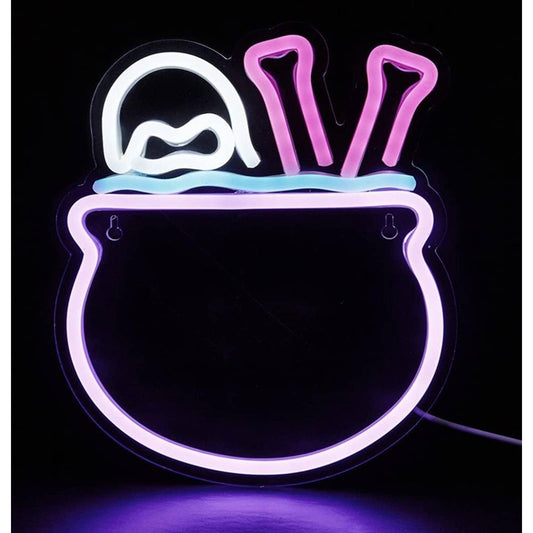 Spooky Vivid Bright Bone Pot Stew LED Night Light Halloween Decor