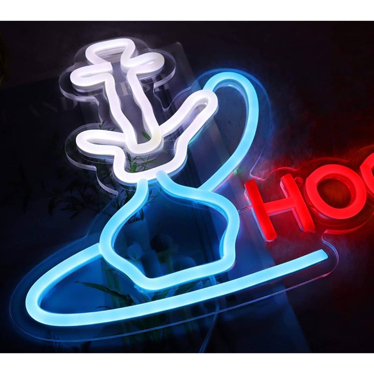Vivid Bright Hookah LED Night Light Shop Store Sign Wall Decor