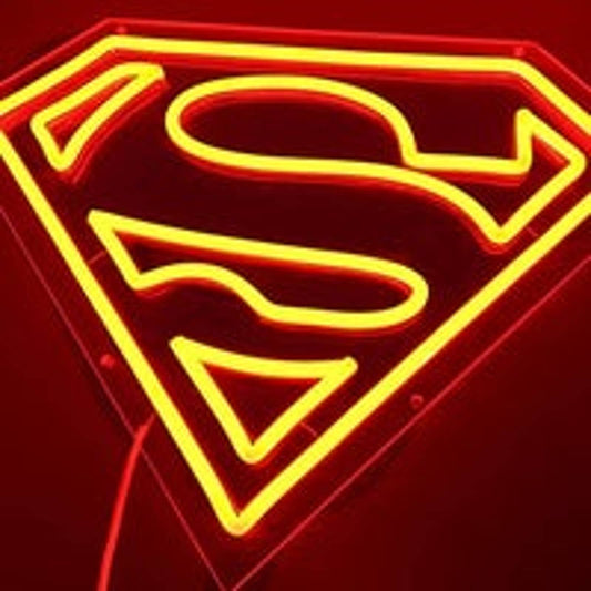 Bright Red Super Man LED Night Light Super Hero Wall Decoration