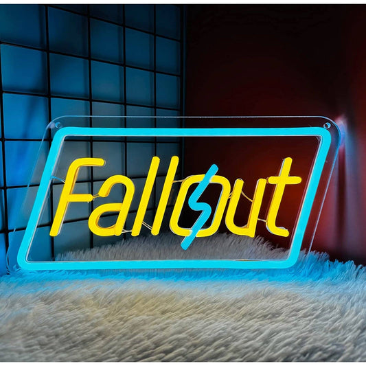Bright Bethesda Fallout Video Game LED Night Light Sign Gamer Room Wall Decor 2