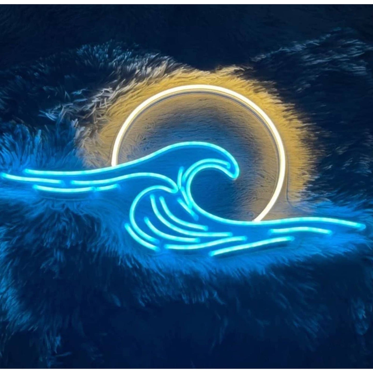 Bright Quality Blue Ocean Wave Sun LED Night Light Room Wall Decor