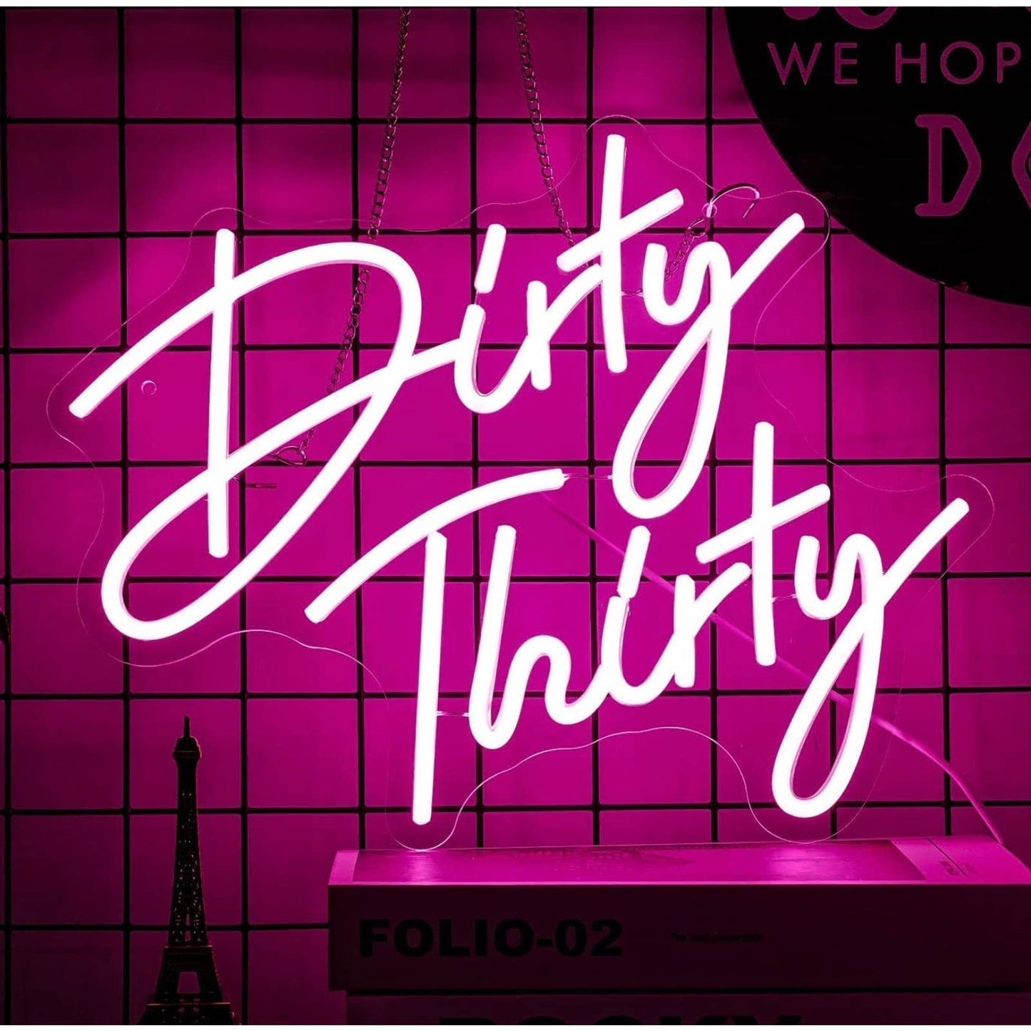 Fun Bright Pink “Dirty 30” LED Night Light Party Room Wall Decoration