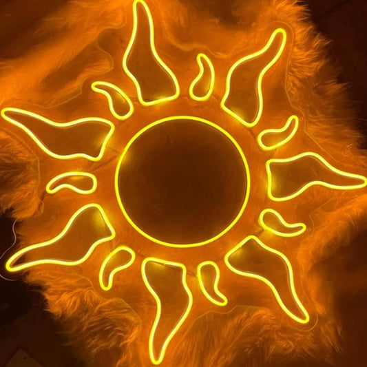 Vivid Bright Warm Yellow Sun Rays LED Night Light Art Room Wall Decor