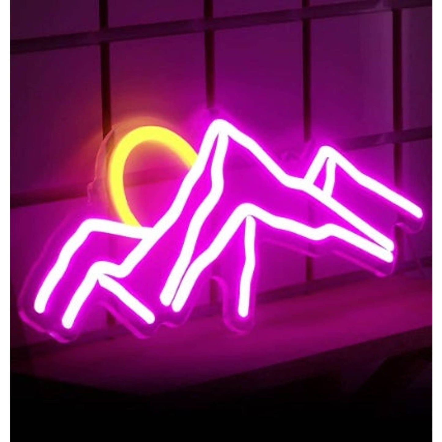 Lovely Bright Pink Mountains Sunset LED Night Love Neon Light Room Wall Decor