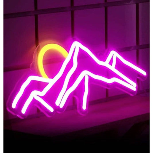 Lovely Bright Pink Mountains Sunset LED Night Love Neon Light Room Wall Decor