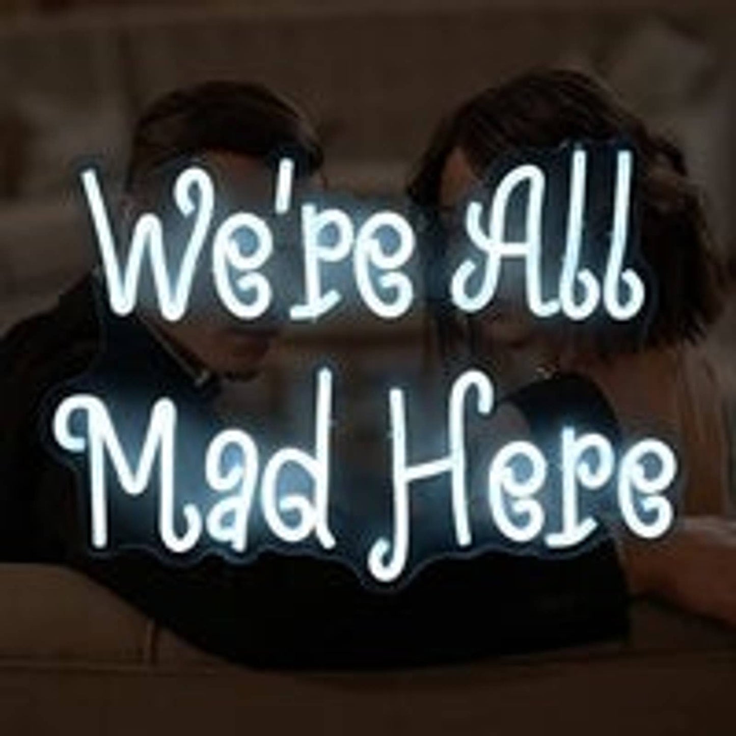 Fun Bright Curly Letter We’re All Mad Here LED Night Light Room Wall Decoration