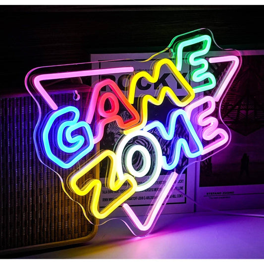 Fun Bright Vivid Colorful Game Zone LED Night Light Room Decoration