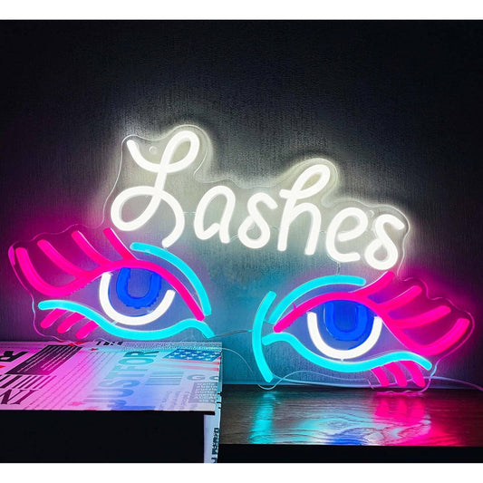 Lovely Bright Colorful Lashes LED Night Light Room Wall Decoration