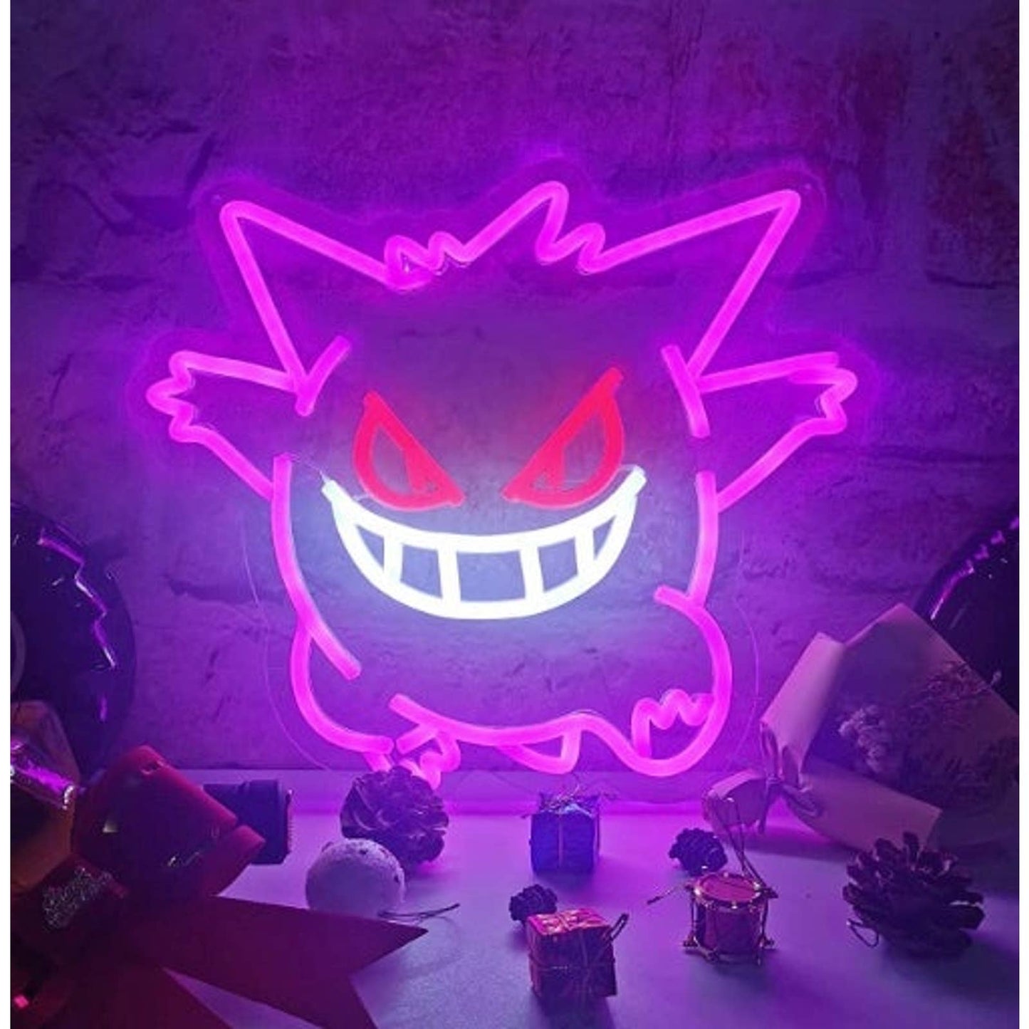 Fun Vivid Bright Purple Running Gengar LED Night Light Room Wall Pokemon Decorat