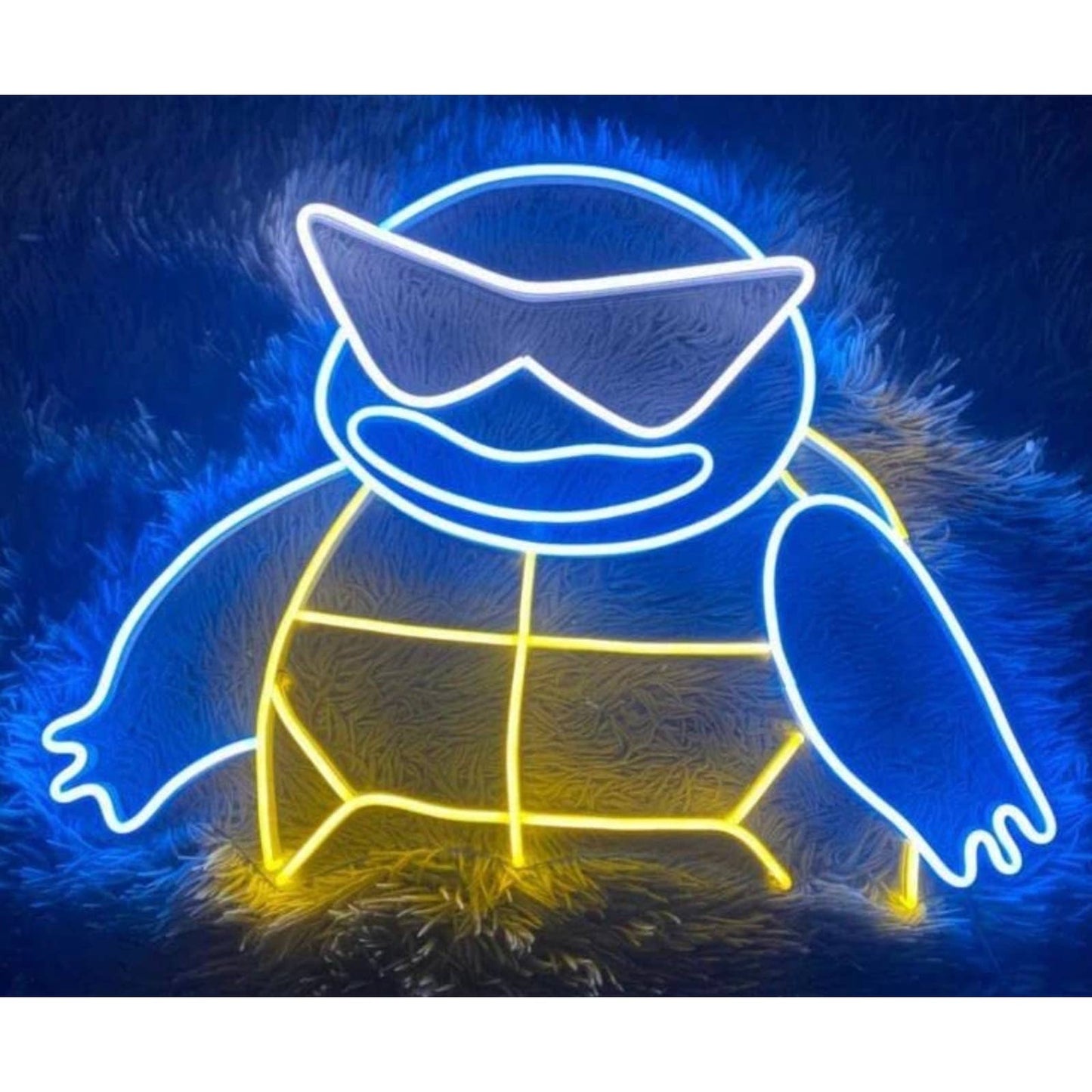 Fun Bright Cool Squirtle Pokemon in Sunglasses LED Night Light Room Wall Decor