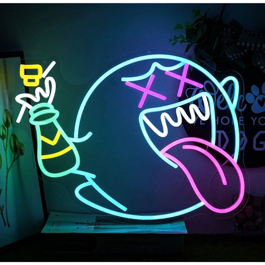 Fun Bright Drink Boo Ghost LED Night Light Game Room Decoration
