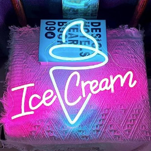 Lovely Bright Blue / Pink Ice Cream LED Night Light Room Wall Decoration