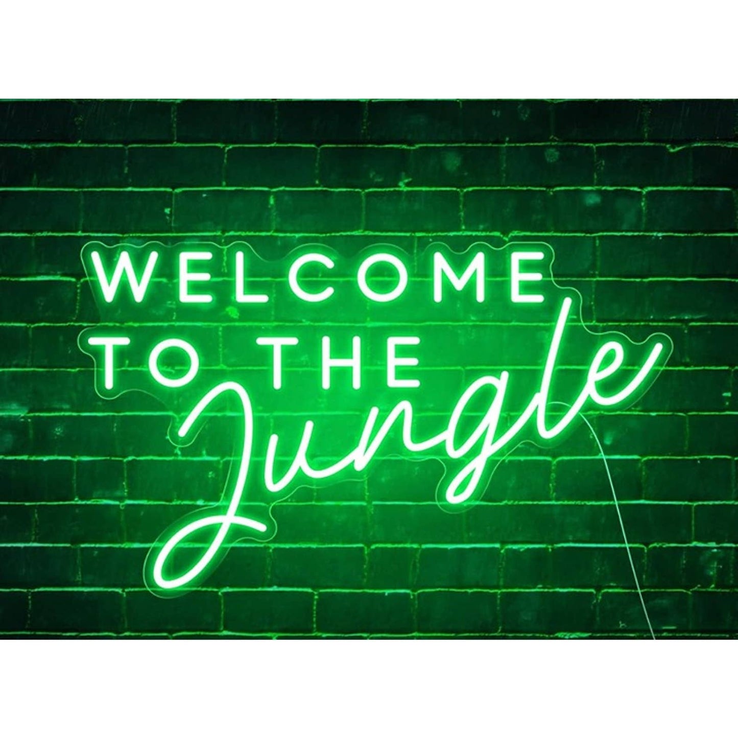 Fun Fancy Bright Green Welcome to the Jungle LED Night Light Room Wall Decor