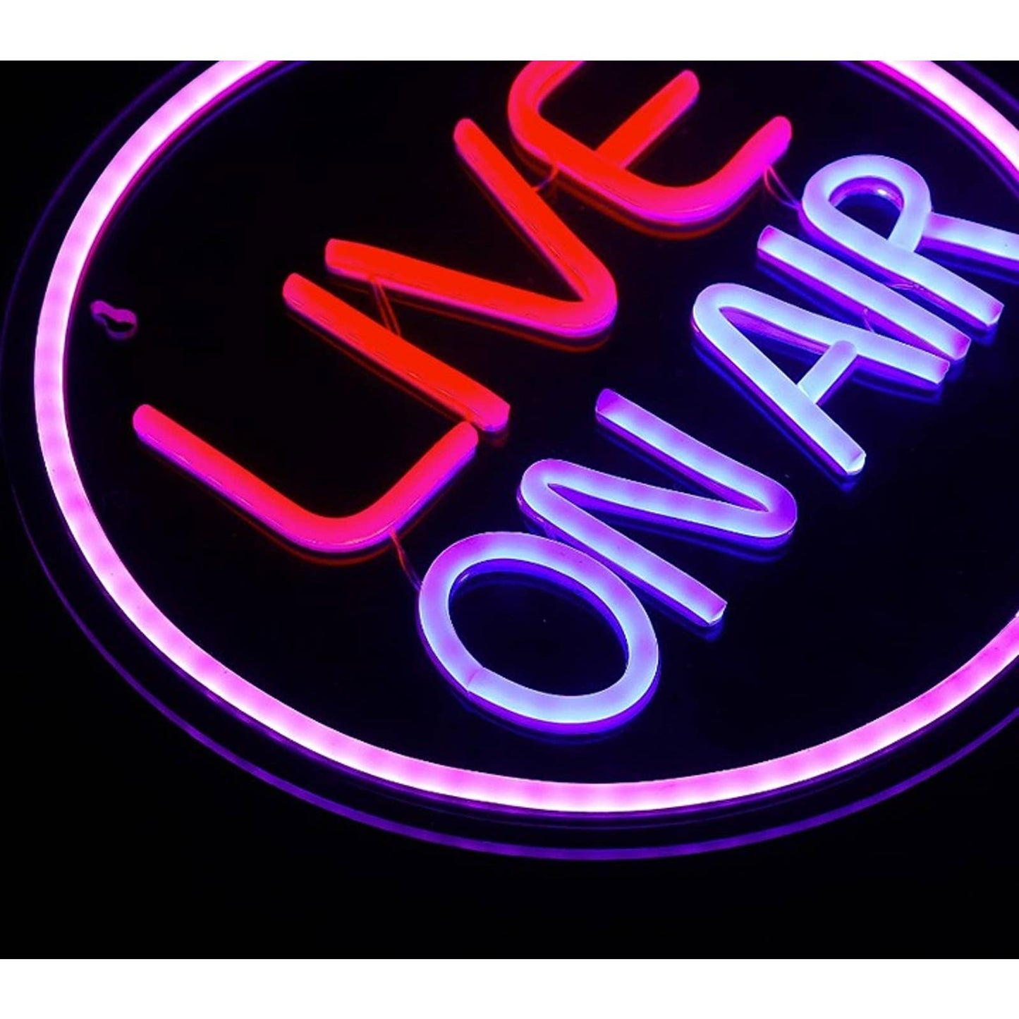 Vivid Bright Circle Live On Air LED Night Light Studio Radio Streaming Sign