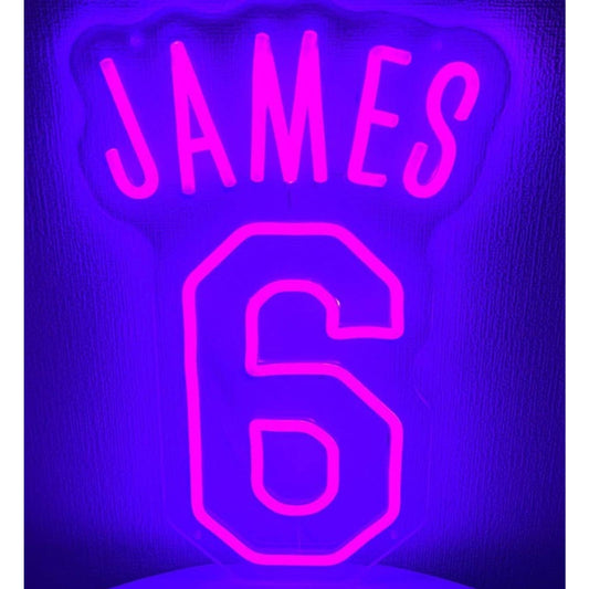 Vivid Bright Purple LeBron James 6 LED Light Basketball NBA Lakers Decor