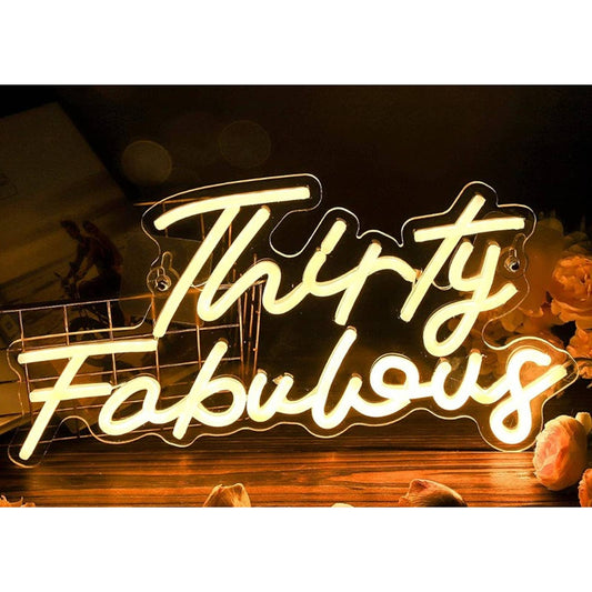 Vivid Bright “Thirty Fabulous” LED Night Light Celebration Party Decor