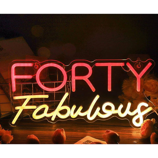 Vivid Bright “Forty Fabulous” LED Night Light Celebration Party Decor
