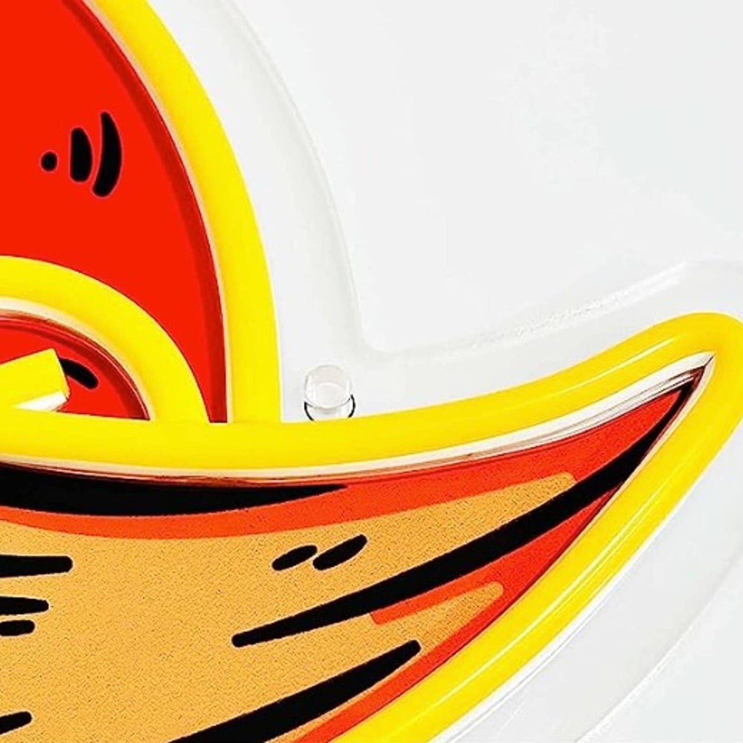 Vivid Bright Orange Japanese Demon Hannya Mask LED Night Light Wall Decor