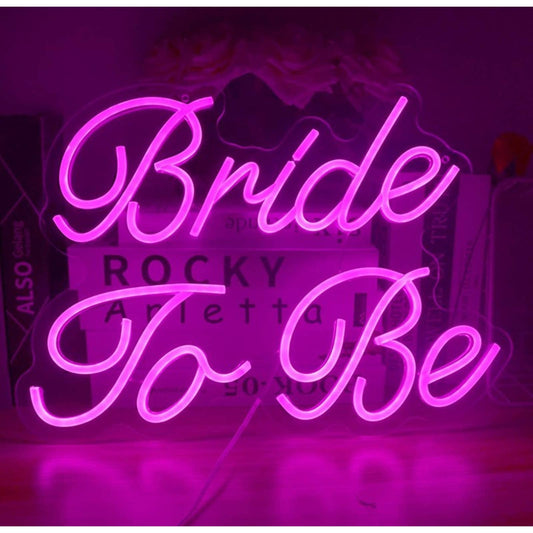 Adorable Vivid Bright Pink “Bride to Be” LED Night Lights Wedding Decoration