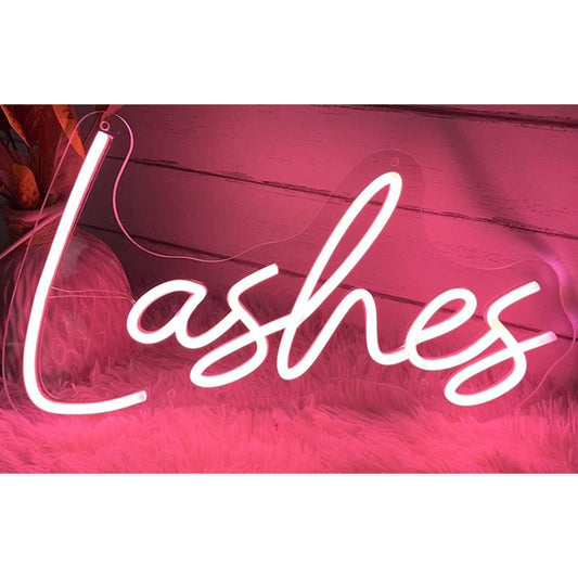 Lovely Bright Pink Eye “Lashes” LED Night Light Spa Salon Wall Room Decor