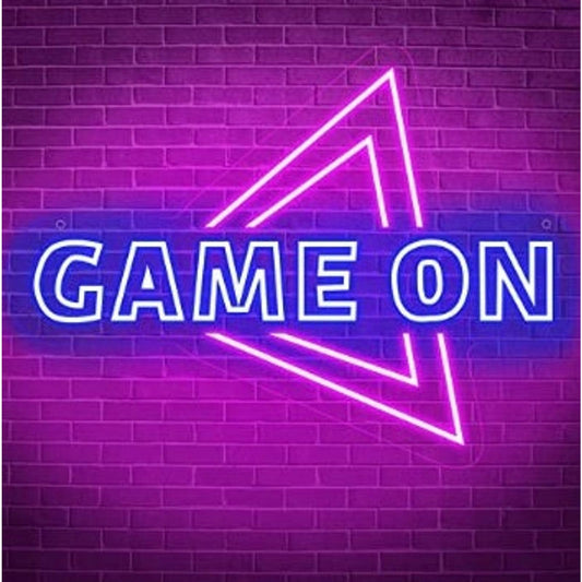 Lovely Bright Pink & Blue Game On Triangle LED Night Light Room Wall Decoration