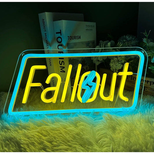 Bright Bethesda Fallout Video Game LED Night Light Sign Gamer Room Wall Decorati