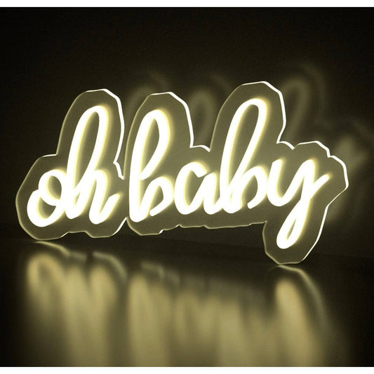 Lovely Simple Bright oh baby LED Night Light Room Wall Decoration