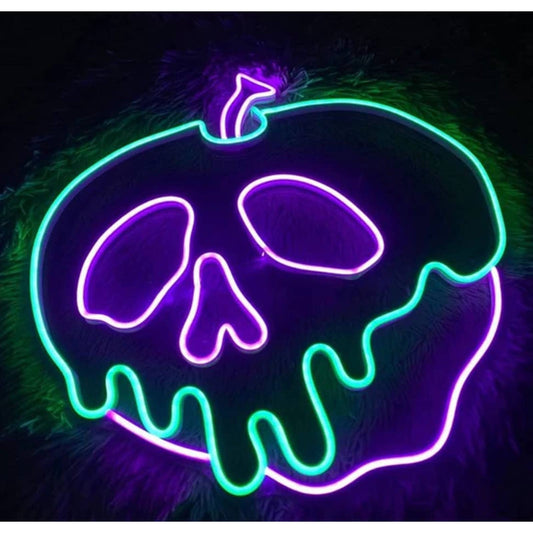 Bright Spooky Snow White Poison Evil Apple LED Night Light Room Wall Decoration