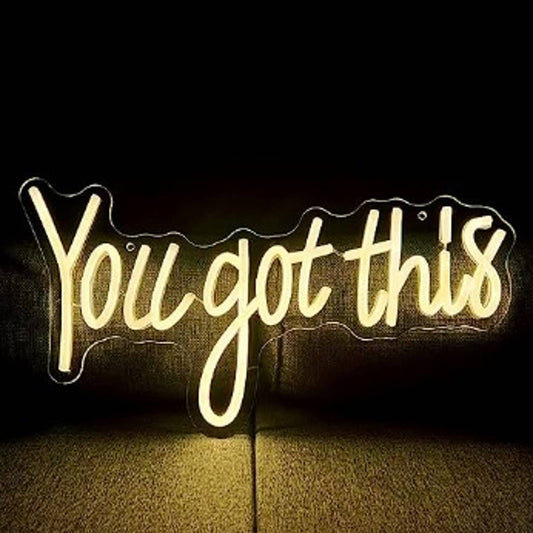 Positive Warm Bright White “You Got This” Motivation LED Light Room Wall Decor