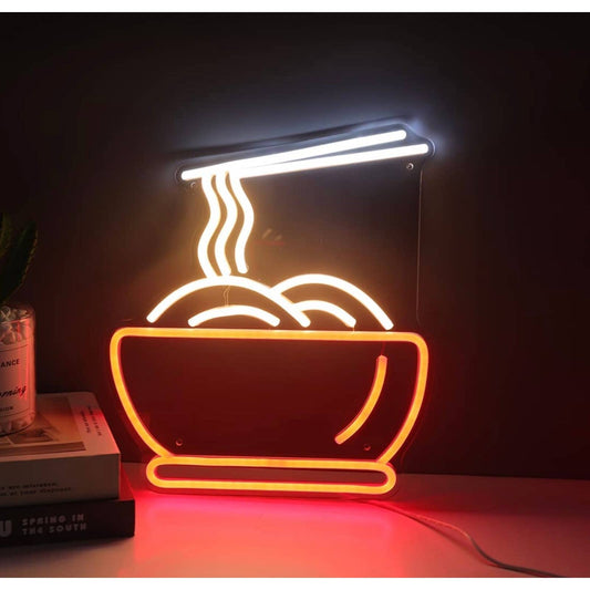 Tasty Bright Red Pasta Bowl LED Night Light Room Wall Decor