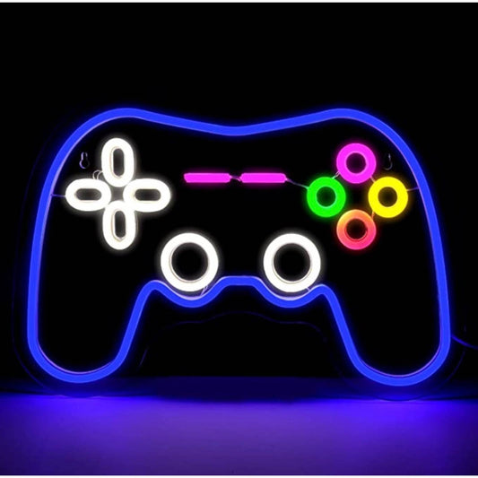Fun Bright Vivid Blue Video Game Controller LED Night Light Room Wall Decoration