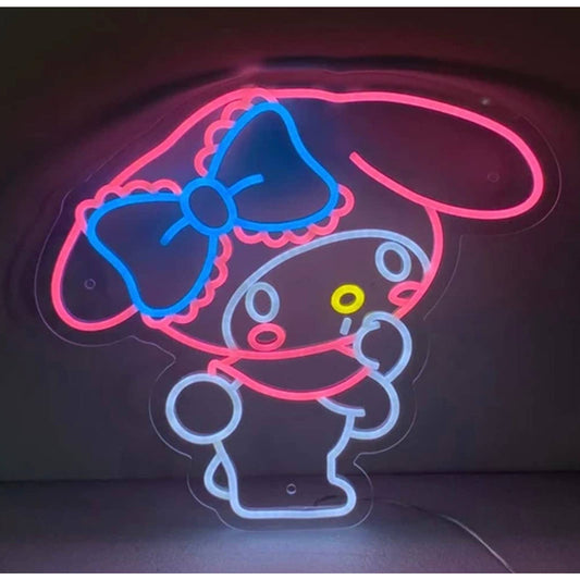 Super Adorable My Melody in Pink Outfit LED Night Light Japan Anime Room Wall De