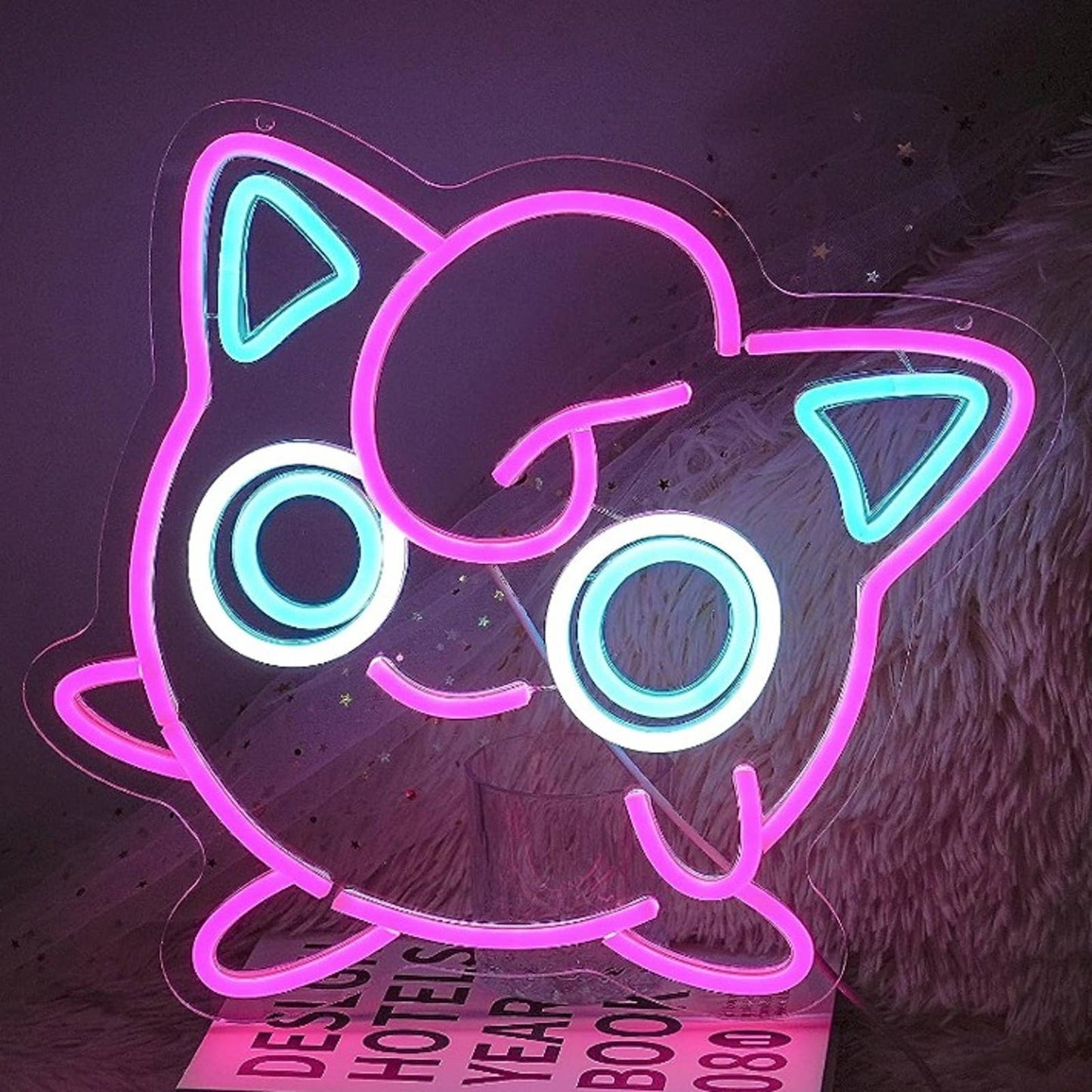 Cute Vivid Bright Pink Jigglypuff Singing Sleep Pokemon LED Night Light Decor