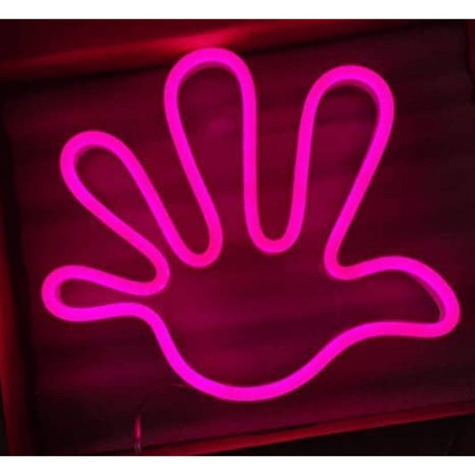 Fun Bright Pink Fat Hand LED Night Light Room Wall Decoration