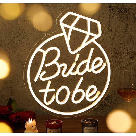 Lovely Bright Bride to Be Wedding Engagement Ring LED Night Light Wall Decoratio