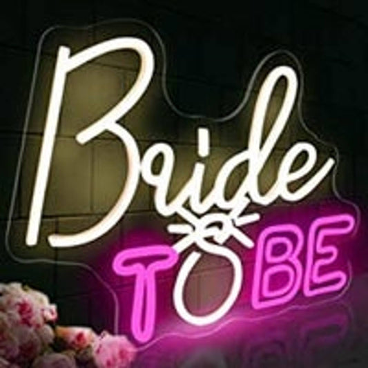 Lovely Bright Pink/White Bride to Be LED Night Light Room Wall Decoration