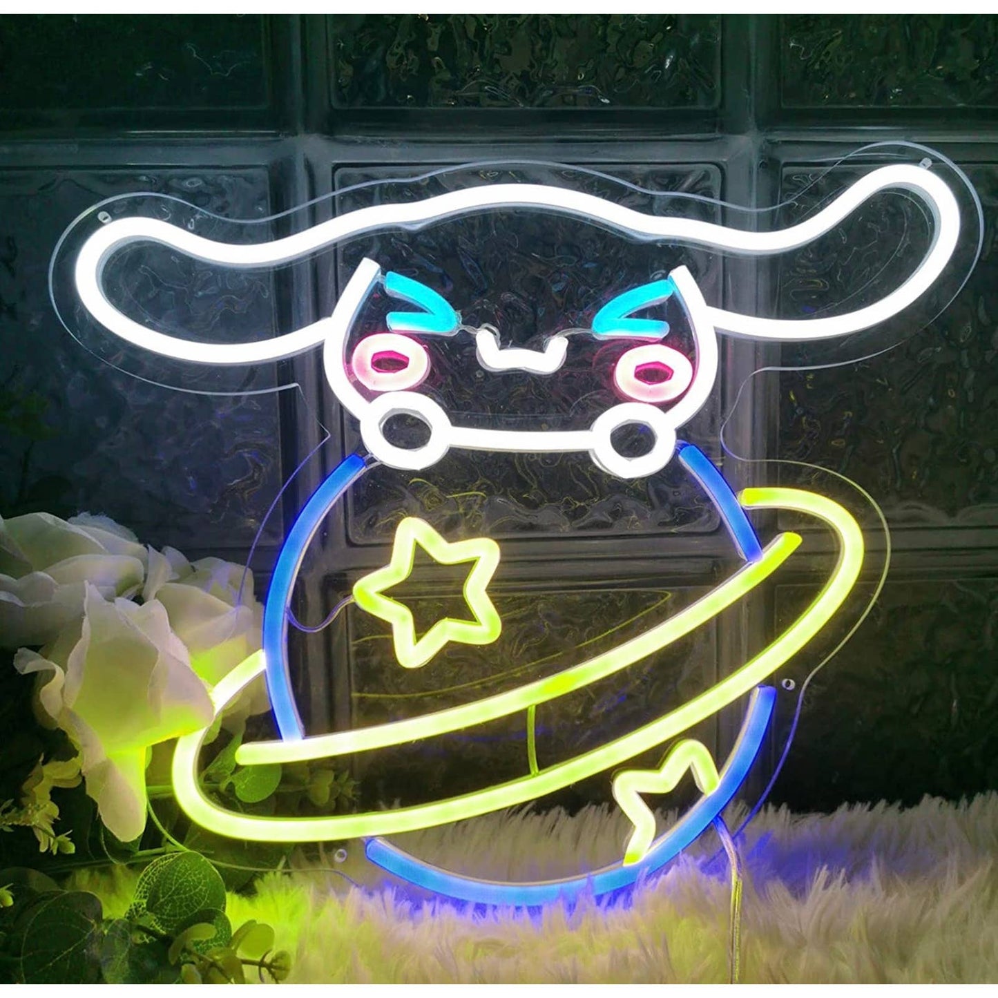 Adorable Bright Cinnamoroll on a Planet LED Night Light Japan Anime Decor
