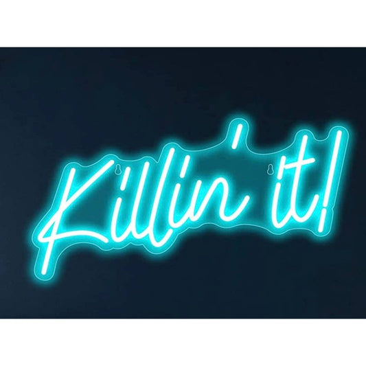 Fun Bright Light Blue “Killin’ It” LED Night Light Room Wall Decoration