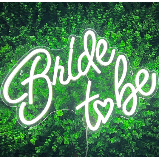 Simple Bright White “Bride to Be” Heart LED Light Room Wall Celebration Decor